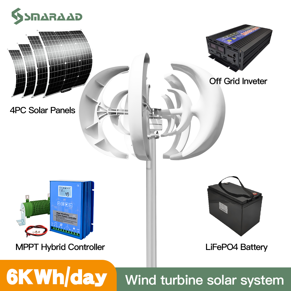 Wind Turbine 5000W 48V - Pengiriman cepat turbin angin vertikal 3000W