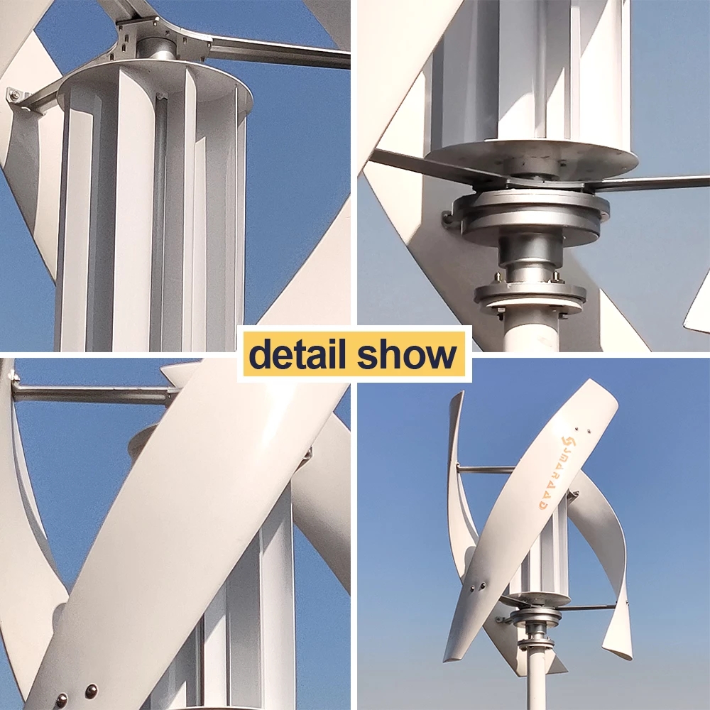 Turbin Angin Maglev Sumbu Vert - Vertical Axis Wind Turbine 3000W ulasan dan harga
