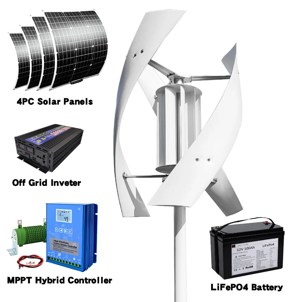 Turbin Angin Maglev Sumbu Vert - Vertical Axis Wind Turbine 3000W ulasan dan harga