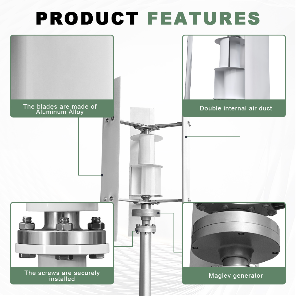 Turbin Angin Sumbu Vertikal 30 - Vertical Axis Wind Turbine 3000W ulasan dan harga