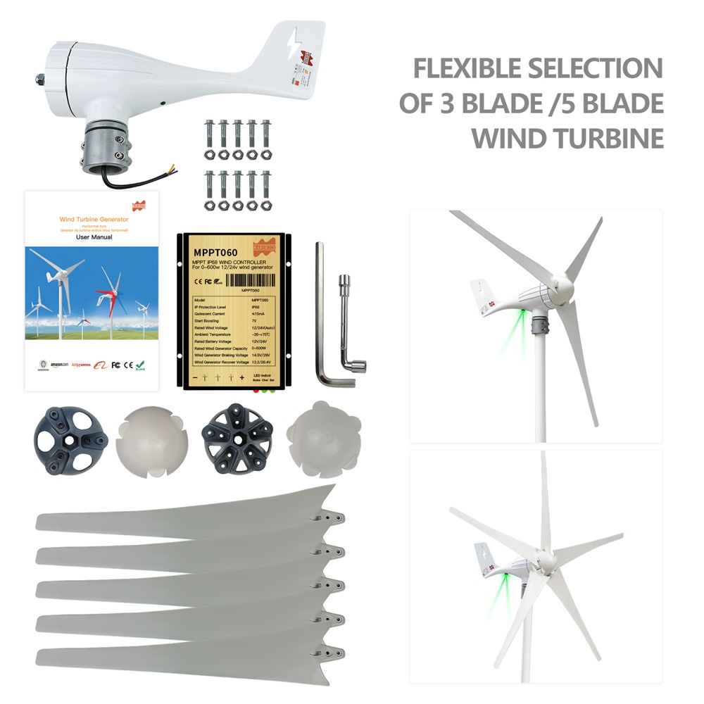 Generator turbin angin 3, 5 pi - Wind Turbine Charge Controller Mppt 12V 24V ulasan dan harga