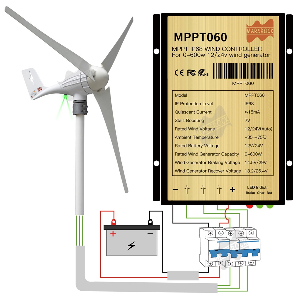Generator turbin angin 3, 5 pi - Wind Turbine Charge Controller Mppt 12V 24V ulasan dan harga
