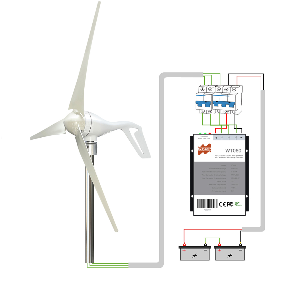 Generator turbin angin 3 atau  - Wind Turbine 400W 12V ulasan dan harga