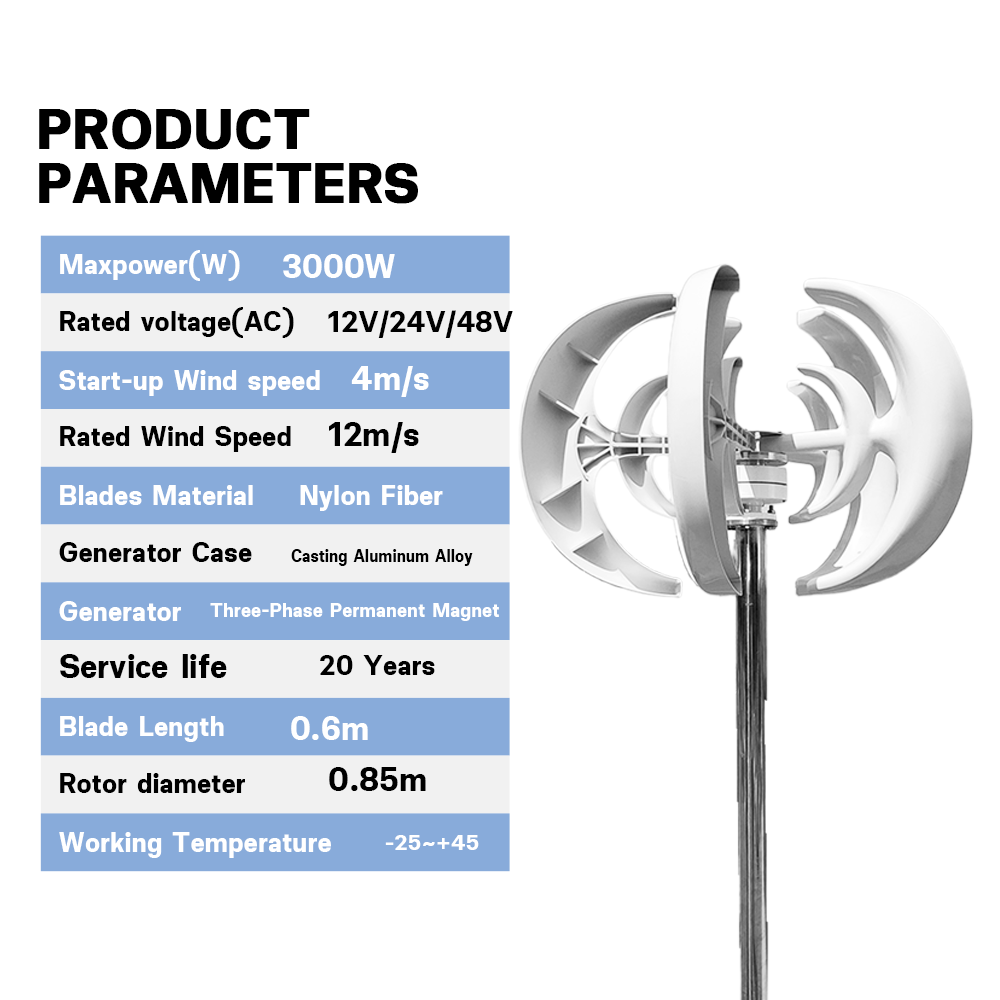Generator turbin angin 3000W 1 - Vertical Axis Wind Turbine 3000W ulasan dan harga
