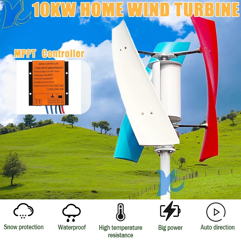 Turbin Angin Sumbu Vertikal Ho - Vertical Axis Wind Turbine 3000W ulasan dan harga