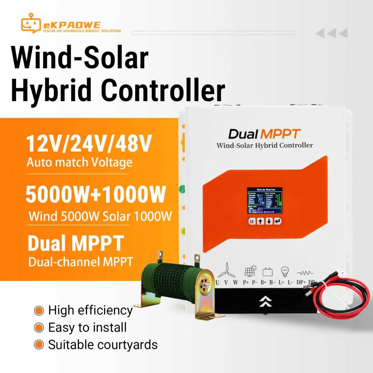 Pengontrol Pengisian Daya Hibr - Wind Turbine 1000W 24V ulasan dan harga