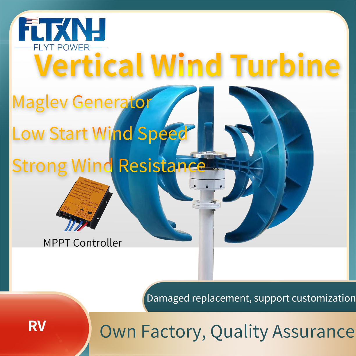 Lampu Jalan Hibrida Rumah 12V  - Vertical Axis Wind Turbine 3000W ulasan dan harga