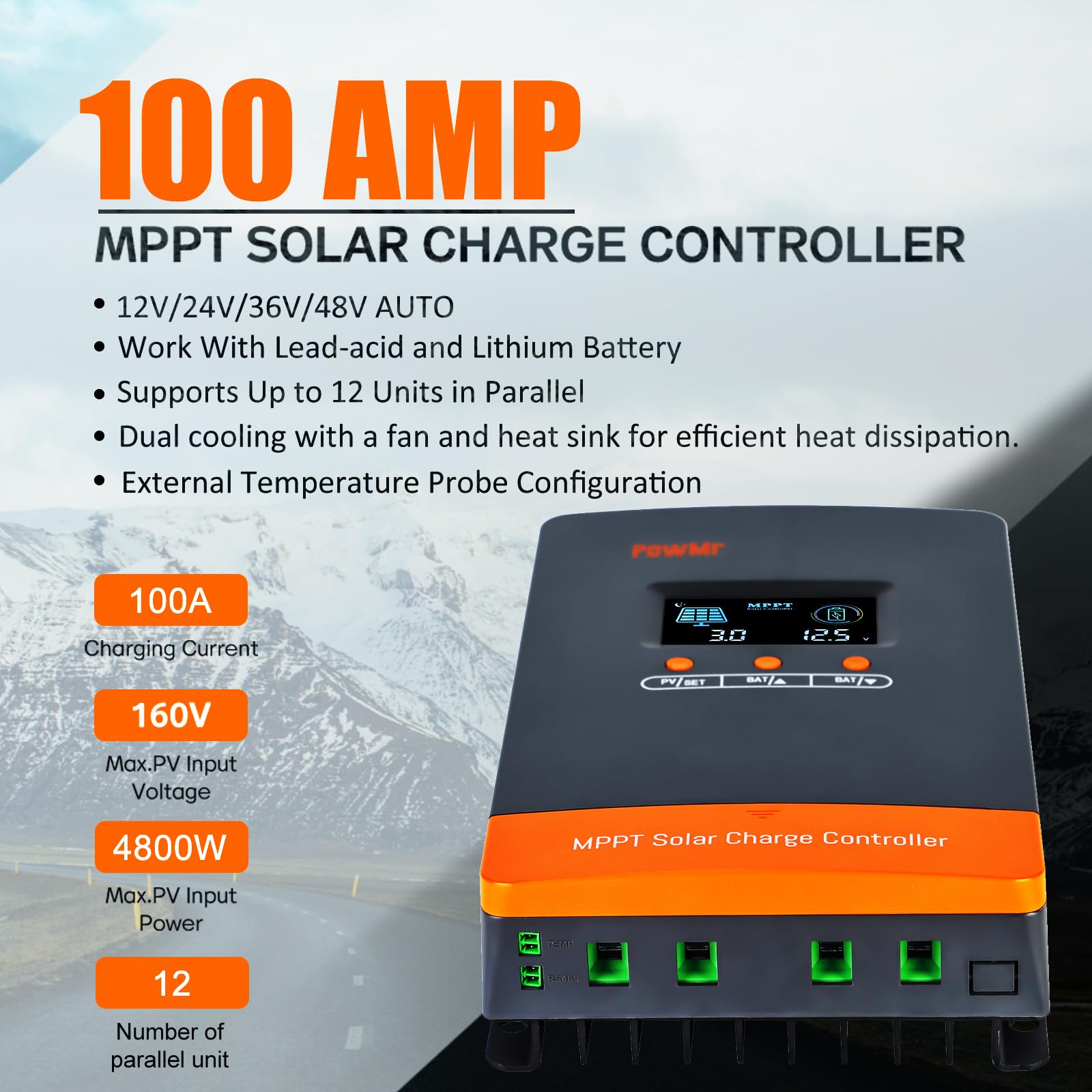 PowMr 100A MPPT Solar Charge C - Wind Solar Hybrid Controller 48V ulasan dan harga