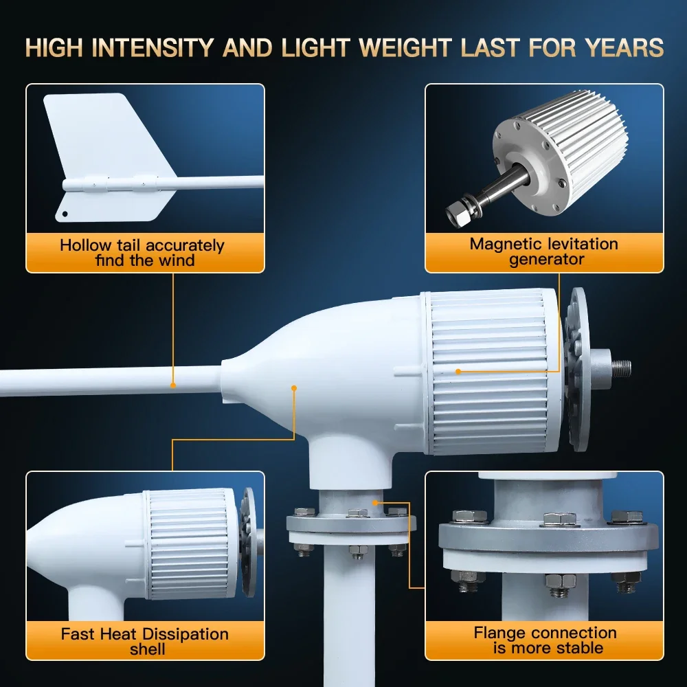 Turbin Angin Sumbu Horizontal  - Wind Turbine 48V 5Kw Off Grid ulasan dan harga